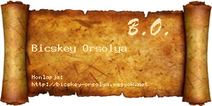 Bicskey Orsolya névjegykártya